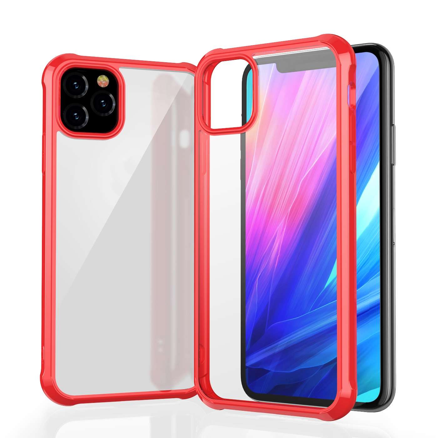 Silicone Bumper Clear Acrylic Back Cover For iPhone 11 Series OMGCovers