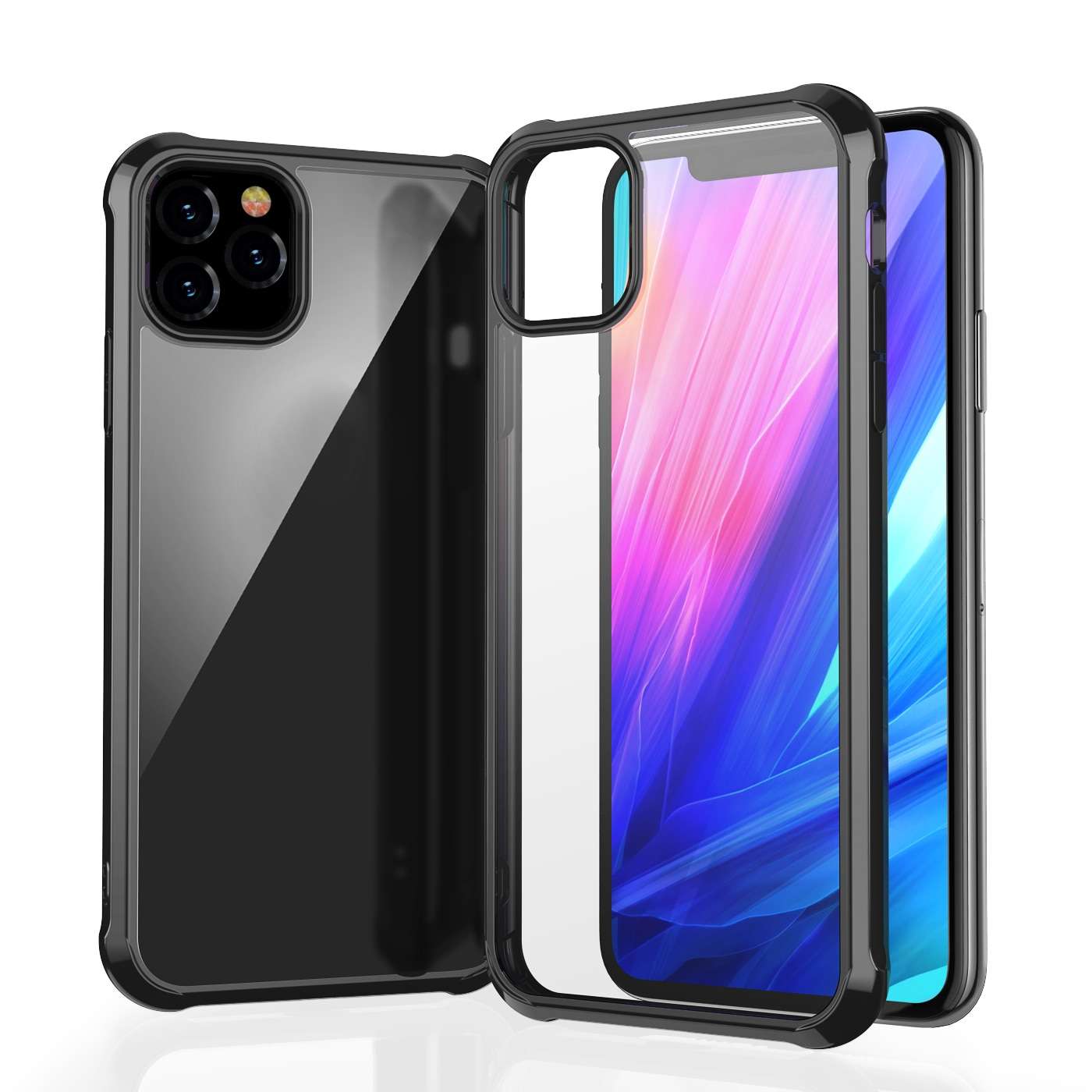 Silicone Bumper Clear Acrylic Back Cover For iPhone 11 Series OMGCovers